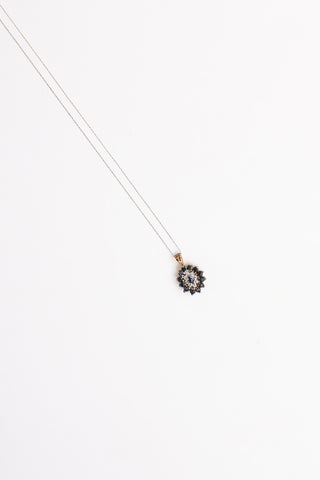 14K Gold Filled Diamond & Sapphire Necklace