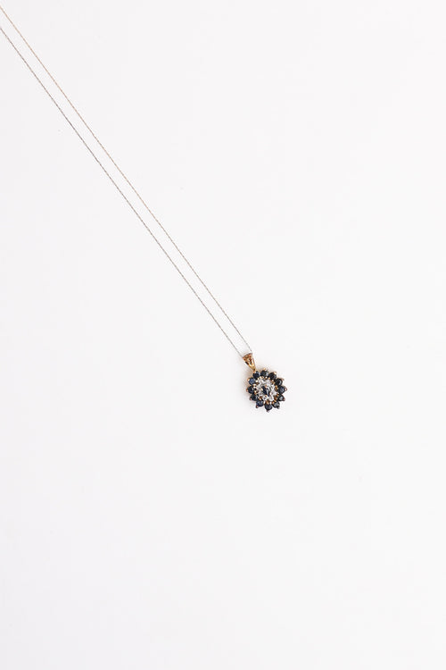 14K Gold Filled Diamond & Sapphire Necklace