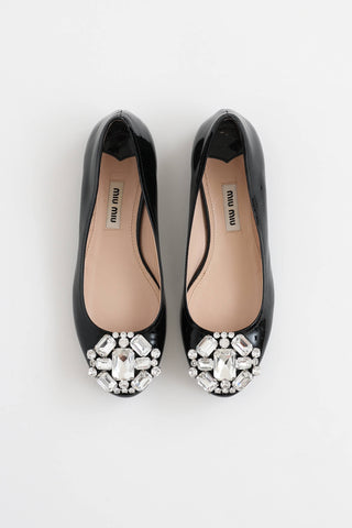 Miu Miu Patent Crystal Flats