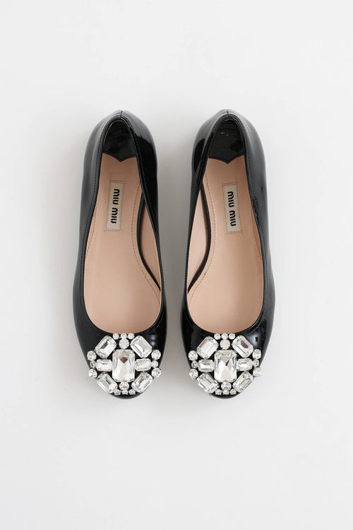 Miu Miu Patent Crystal Flats