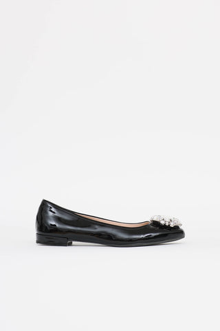 Miu Miu Patent Crystal Flats