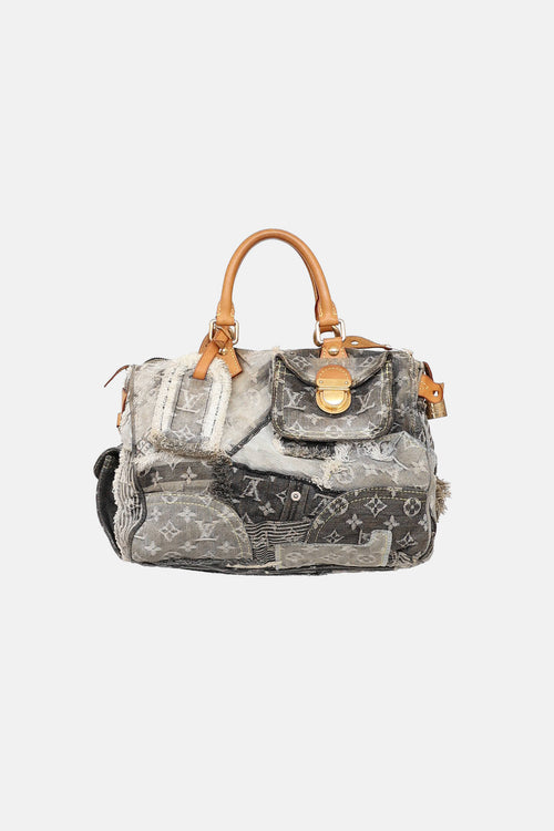 Louis Vuitton 2007 Denim Patchwork Speedy 30 Bag