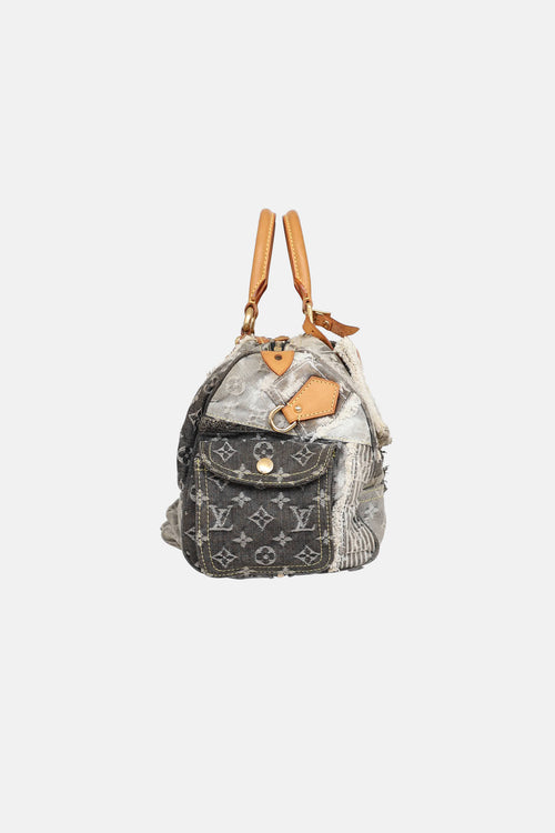 Louis Vuitton 2007 Denim Patchwork Speedy 30 Bag