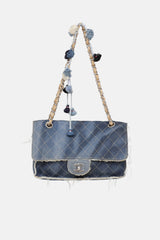 Chanel 2015 Paris Dubai Medium Denim Pom-Pom Flap Bag