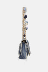 Chanel 2015 Paris Dubai Medium Denim Pom-Pom Flap Bag