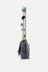 Chanel 2015 Paris Dubai Medium Denim Pom-Pom Flap Bag