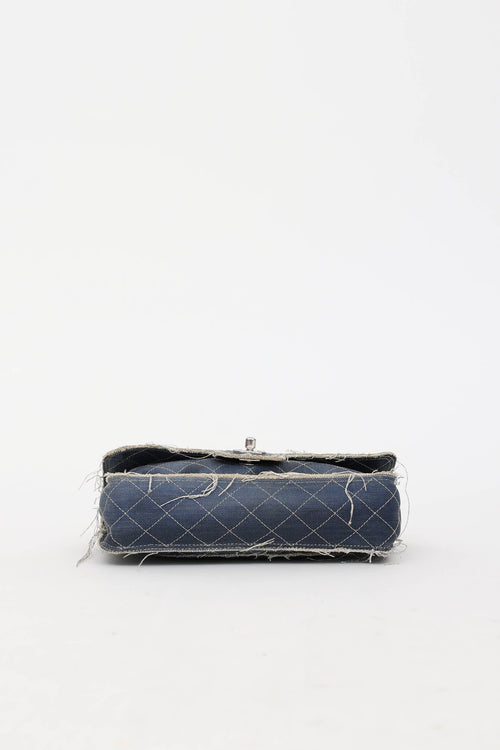 Chanel 2015 Paris Dubai Medium Denim Pom-Pom Flap Bag