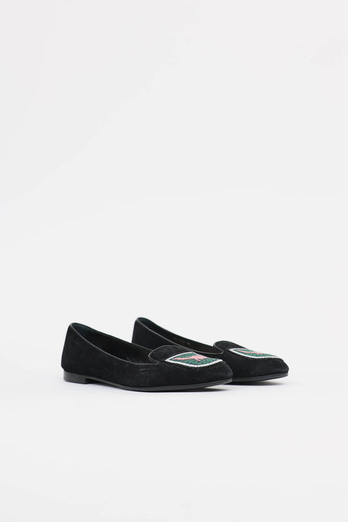 Dior Suede Rose Shield Loafer