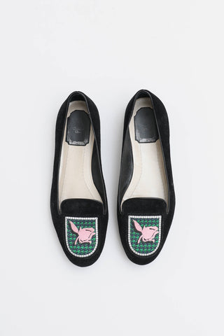 Dior Suede Rose Shield Loafer