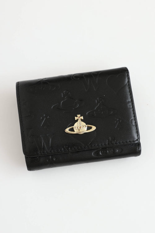 Vivienne Westwood black leather trifold wallet