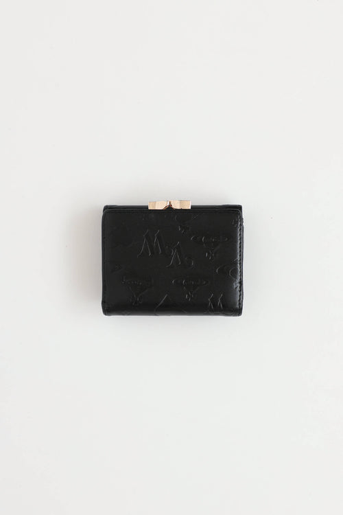 Vivienne Westwood black leather trifold wallet
