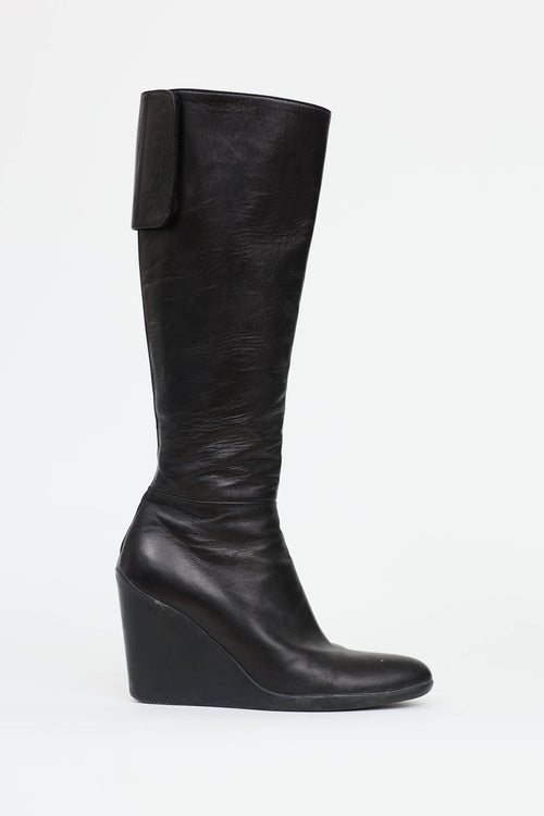 Prada Leather Wedge Boot