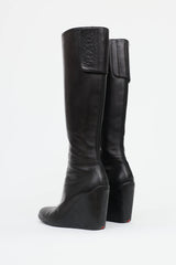 Prada Leather Wedge Boot