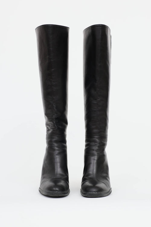 Prada Leather Wedge Boot