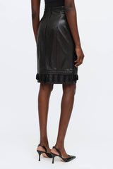 Escada Leather Tassel Skirt