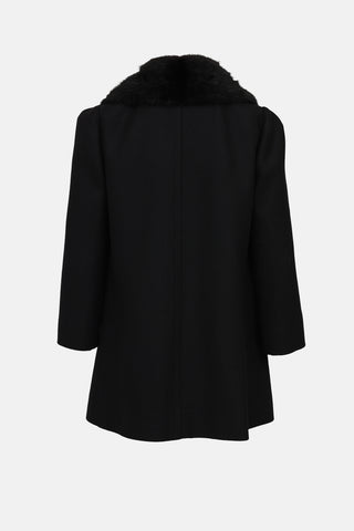 Wool & Fur Double Breasted Coat