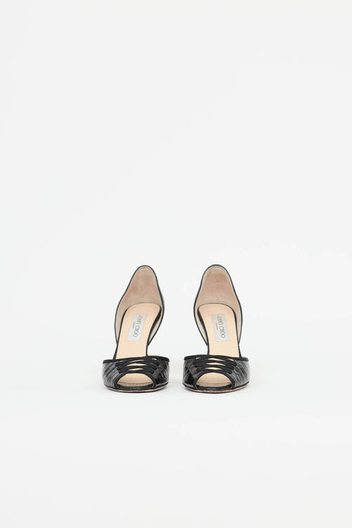 Jimmy Choo Embossed Peep Toe Pump