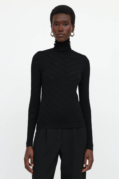 Dior 2004 Logo Knit Turtleneck