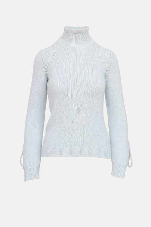 Versace C. 1980s Open Knit Turtleneck Sweater