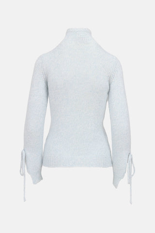 Versace C. 1980s Open Knit Turtleneck Sweater
