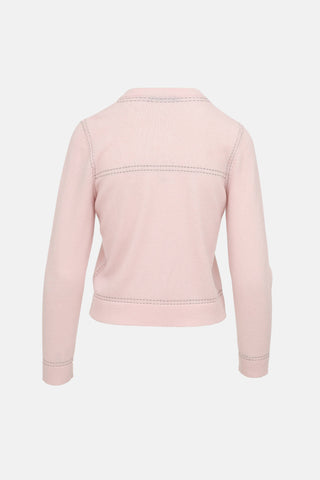 Black Goat Conrast Stitch Knit Cardigan