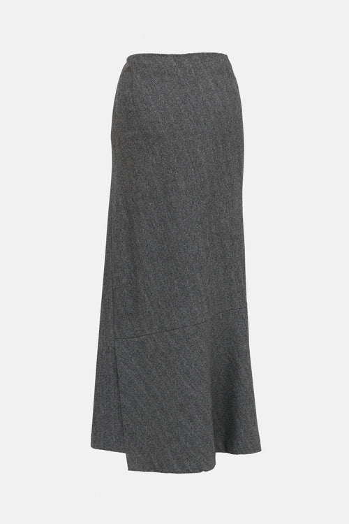 Jil Sander Chevron A-Line Skirt