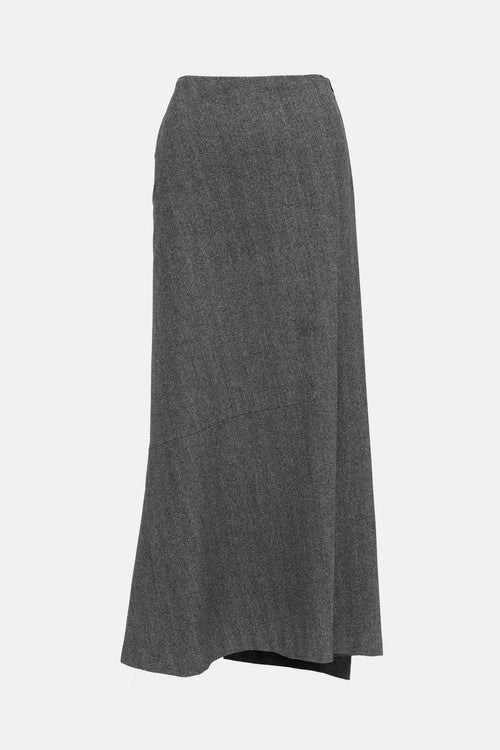 Jil Sander Chevron A-Line Skirt