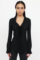 Jil Sander Semi-Sheer Ruffle  Top