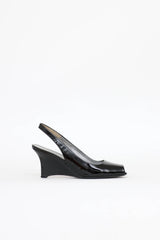 Prada Patent Slingback Wedge Pump