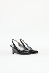 Prada Patent Slingback Wedge Pump