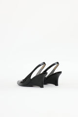 Prada Patent Slingback Wedge Pump