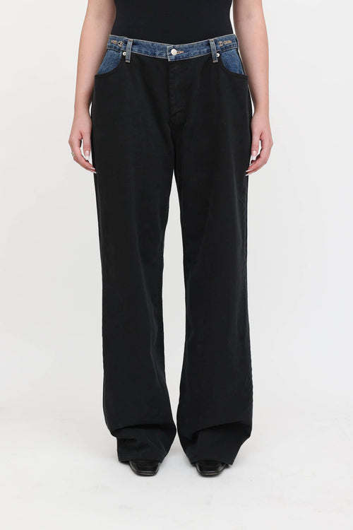 The Frankie Shop Hayla Contrast Denim Jeans