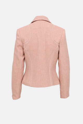 Carolina Herrera Stitch Panel Wool Coat