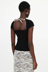 Roberto Cavalli Cap Sleeve Tie Top