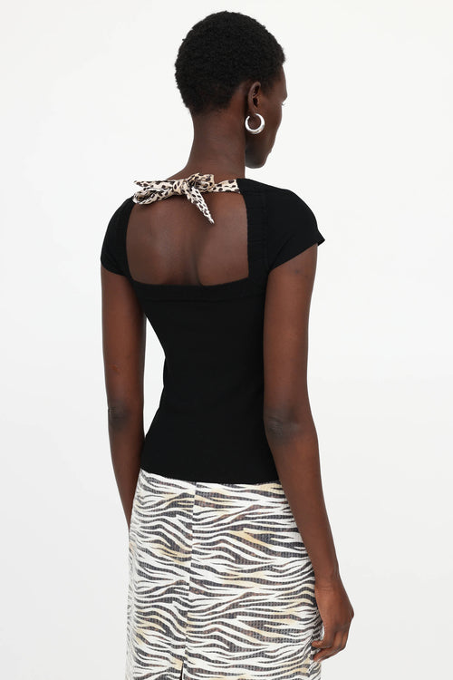 Roberto Cavalli Cap Sleeve Tie Top