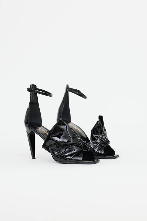 Saint Laurent Patent Freja Heeled Sandal