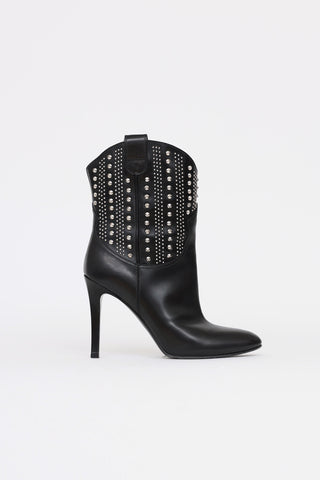Saint Laurent Studded Heeled Cowboy Boot
