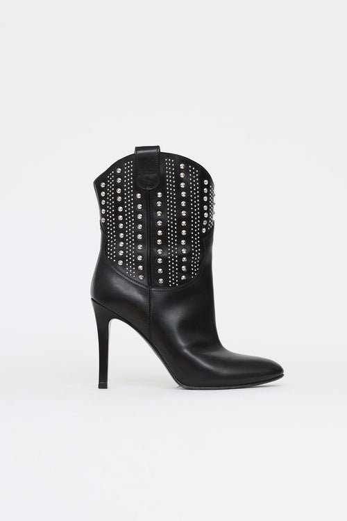 Saint Laurent Studded Heeled Cowboy Boot