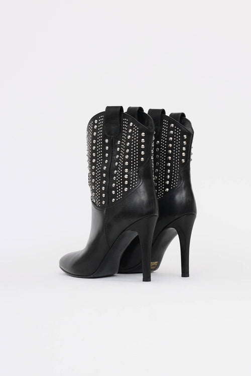 Saint Laurent Studded Heeled Cowboy Boot
