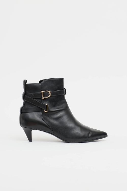 Celine Leather Buckle Ankle Boot