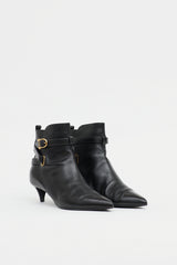 Celine Leather Buckle Ankle Boot