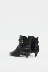 Celine Leather Buckle Ankle Boot