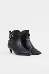 Celine Leather Buckle Ankle Boot
