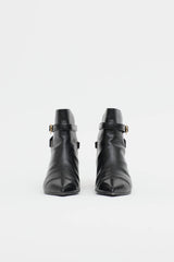 Celine Leather Buckle Ankle Boot