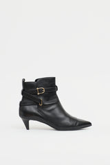 Celine Leather Buckle Ankle Boot
