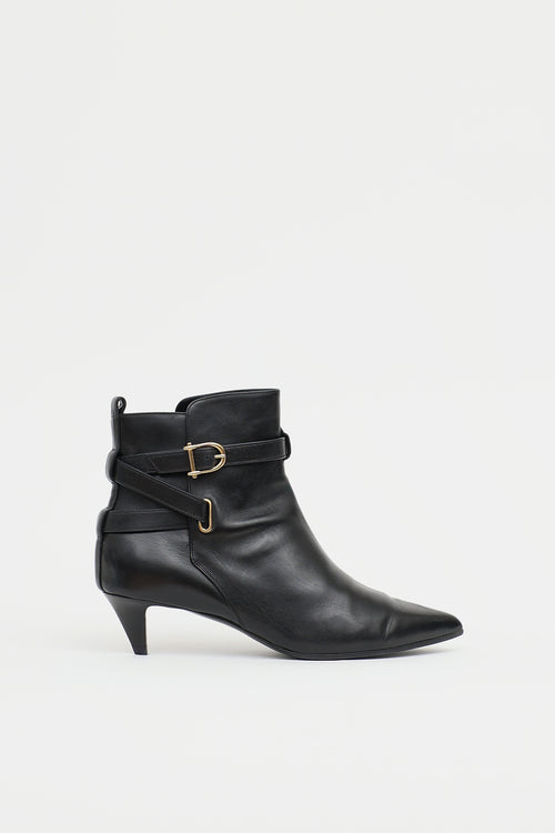 Celine Leather Buckle Ankle Boot