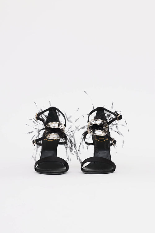 Roger Vivier Feather Strass Heel Sandal