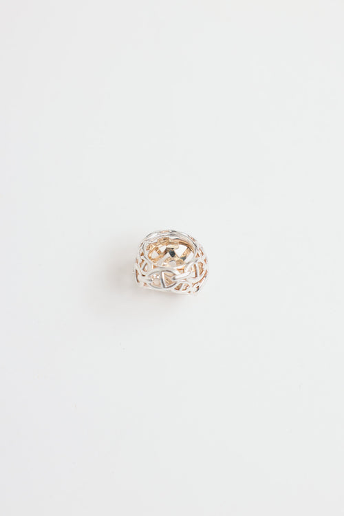 Hermès Sterling Silver Chain d'ancre Enchainee Ring
