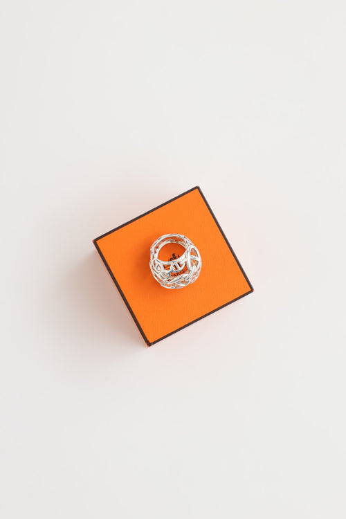 Hermès Sterling Silver Chain d'ancre Enchainee Ring