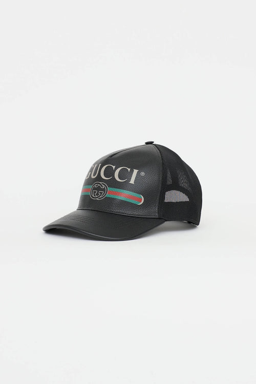 Gucci Leather Baseball Cap